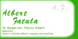 albert fatula business card